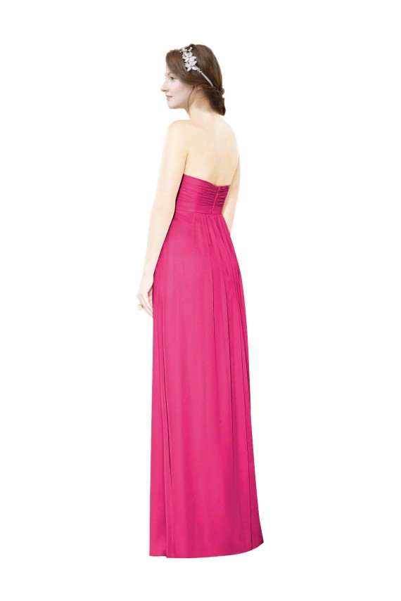 Outlet Azalee A-Linien Trägerlos Chiffon Lange Brautjungfernkleider