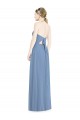 Outlet Staubiges Blau A-Linien Neckholder Chiffon Lange Brautjungfernkleider